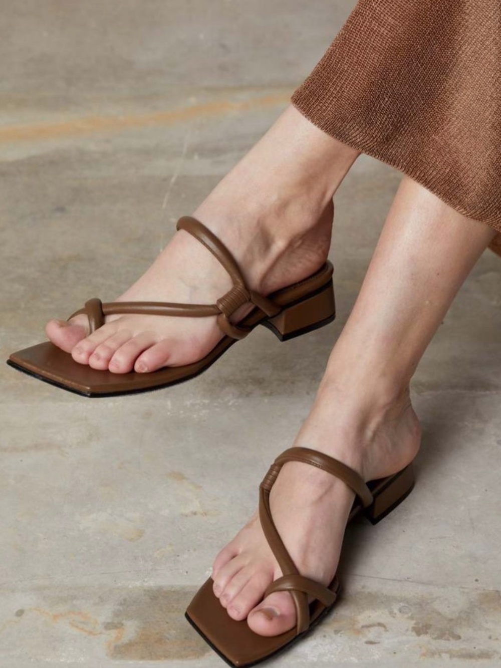 Reiken Nen Noodle Low Sandals, Marone, Size 36